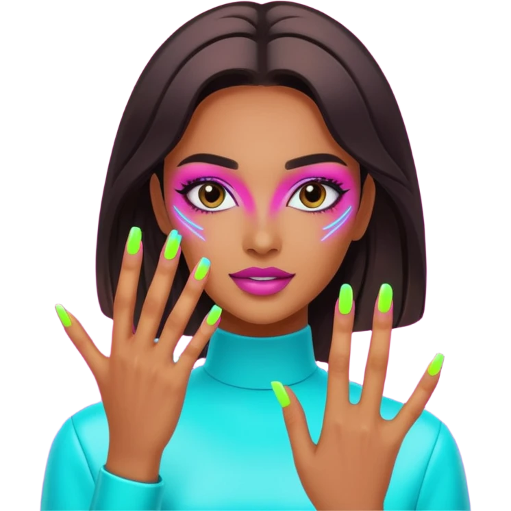 futuristic nail artist emoji