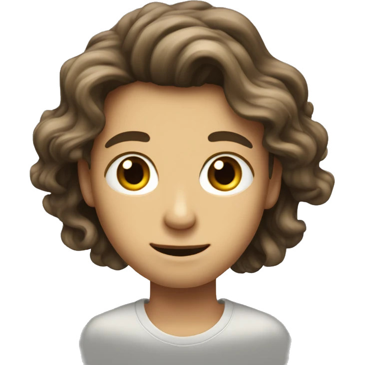
wavy long hair
big eyes
sharp nose 
small face
Aegyosal emoji