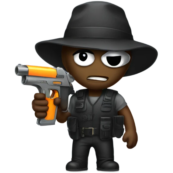 A robber with a water gun emoji