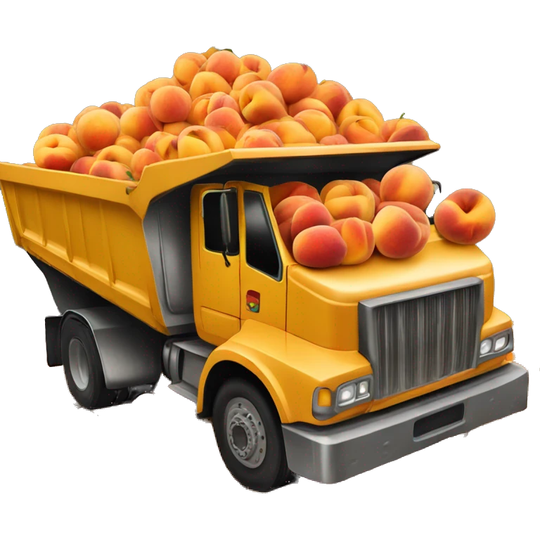 Dump truck filled with peaches emoji