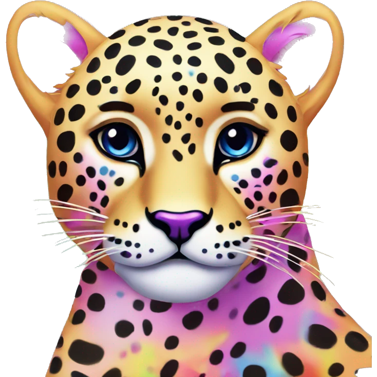 lisa frank rainbow cheetah emoji