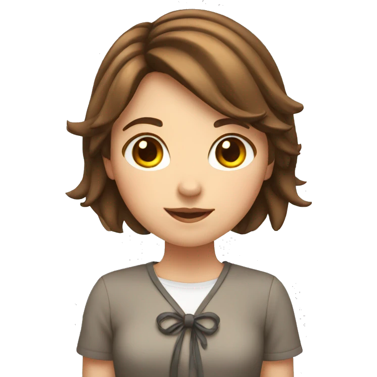 girl with brown hair and tied hair making a hear with her hands emoji