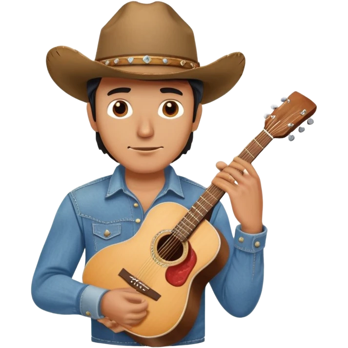 Cool cowboy guitar player emoji