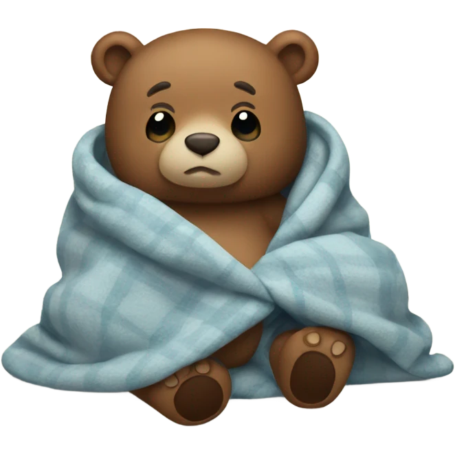 bear cozy in blanket emoji