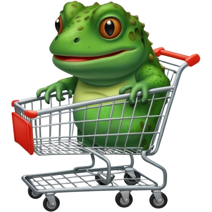 bufo using a shopping cart emoji