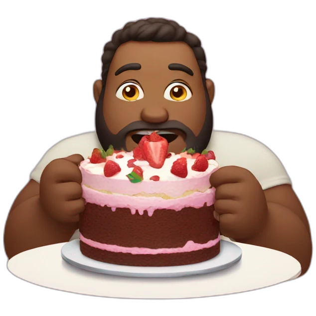 big guy eating cake emoji