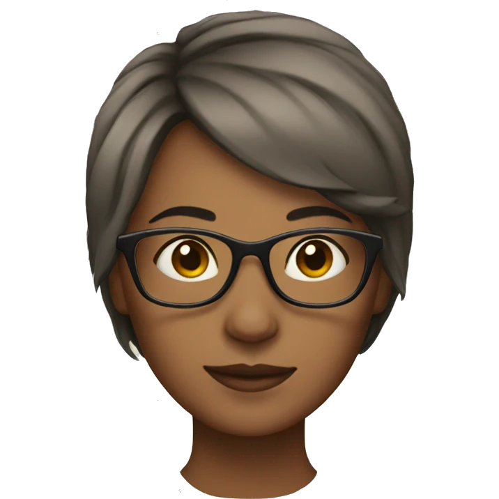 Short hair woman wearing glasses emoji
