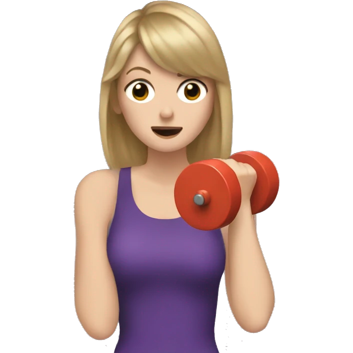 Crying Taylor swift holding a dumbbell  emoji