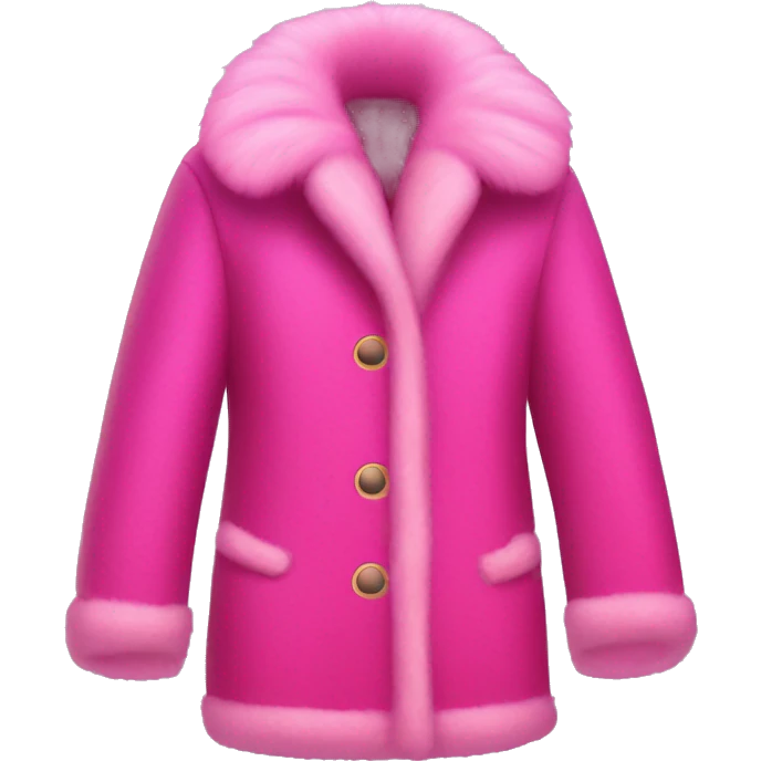 Hot pink fur coat with light pink outlines emoji