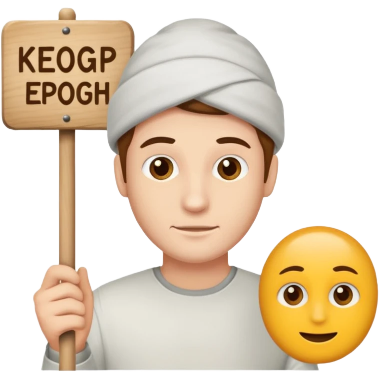 A man holding a sign saying “KEOGH” emoji