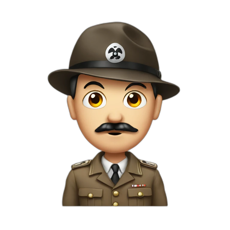 hitler with a mushroom hat emoji