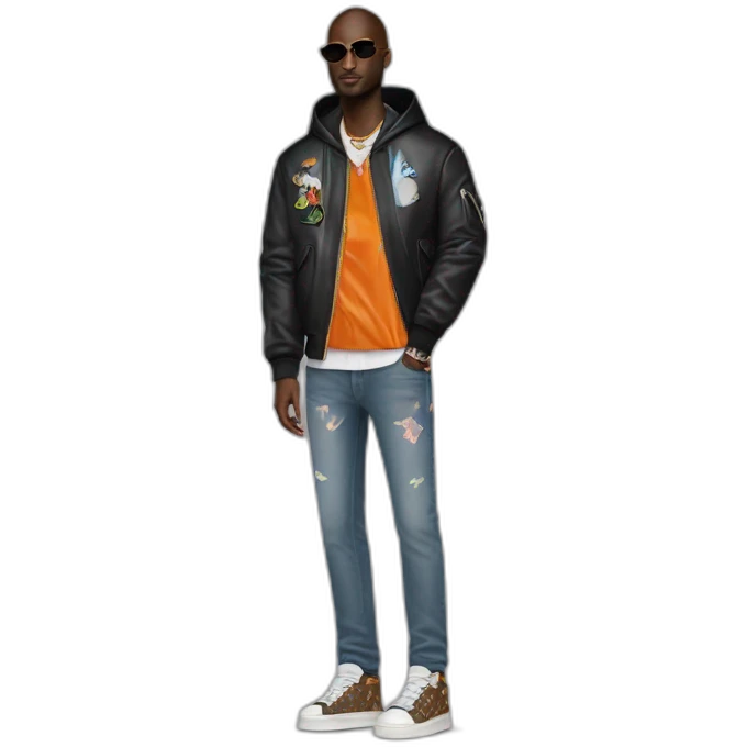 Virgil Abloh with louis Vuitton jacket emoji