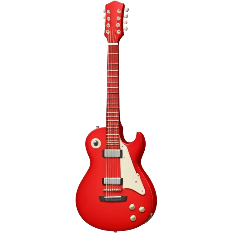 Red guitar with white neck and 7 string  emoji