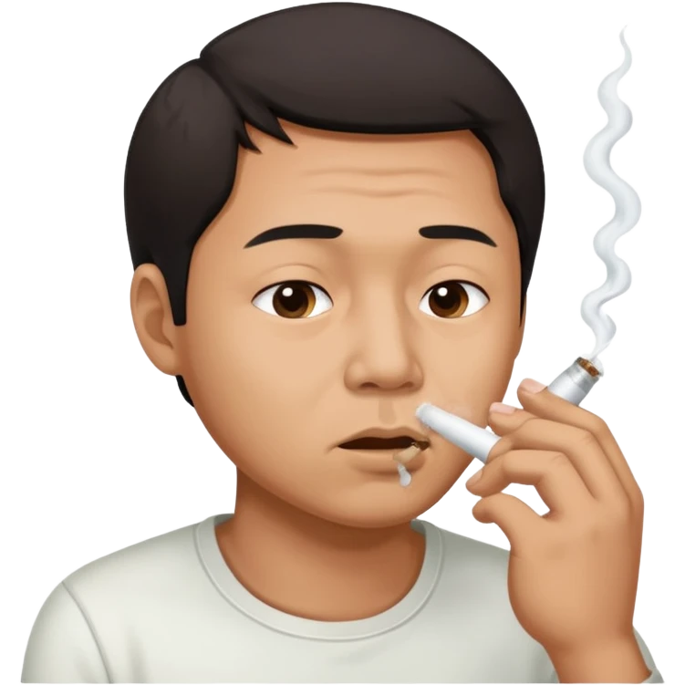 Asian man doing cocaine emoji