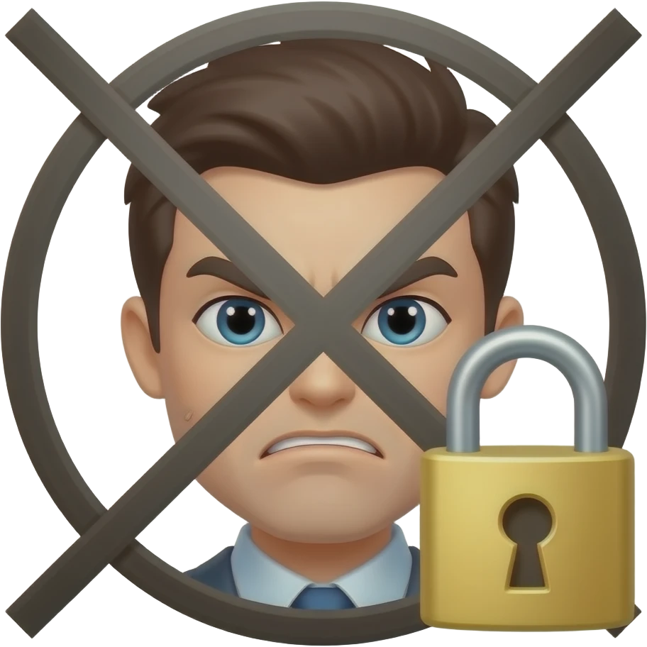 Emoji de error, especificamente de sin acceso emoji