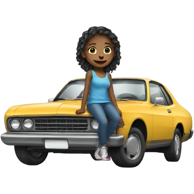 Girl on car  emoji