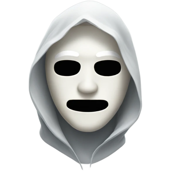 Man wearing ghost mask emoji