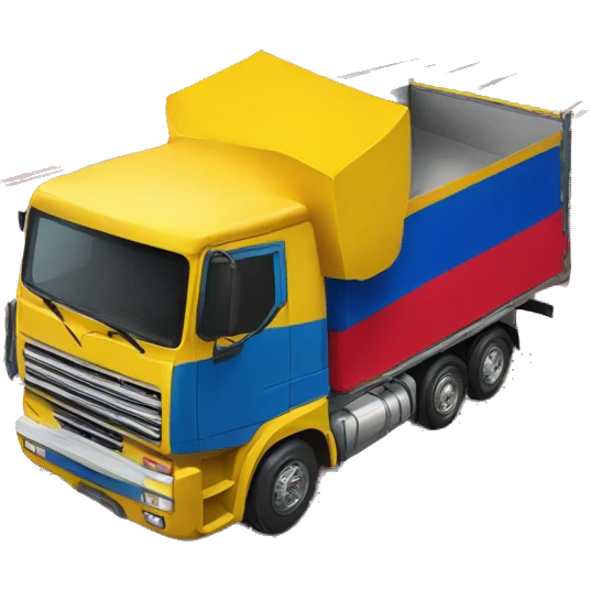 camion de envio con la bandera de colombia emoji