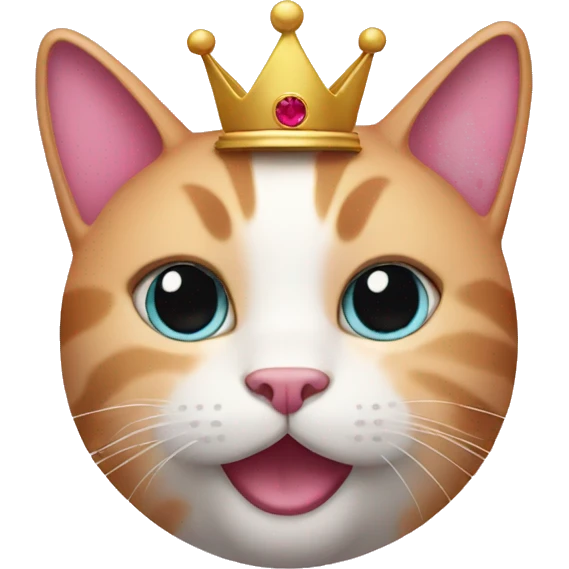 a pink cat with a crown emoji