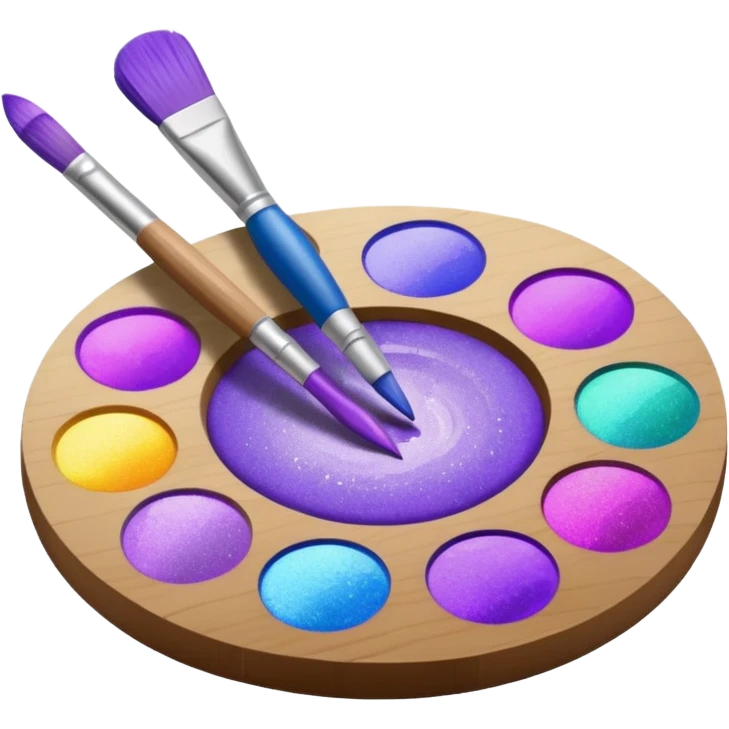 glitter purple art pincel pallet emoji