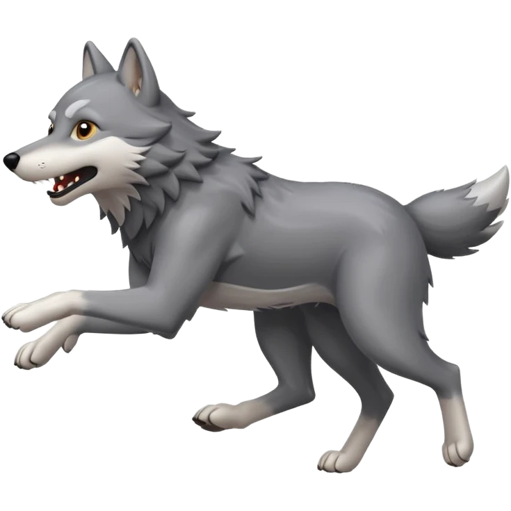 Wolf run cartoon emoji