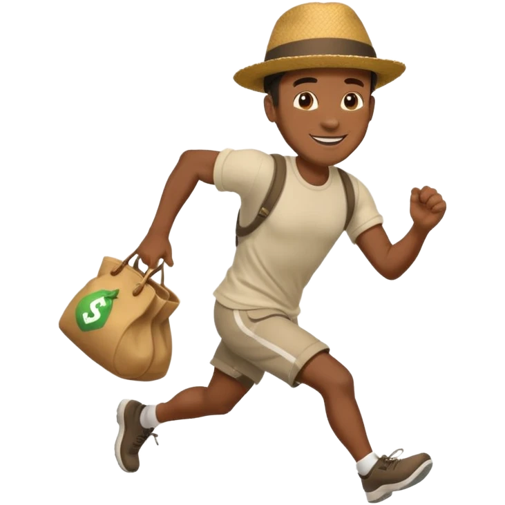 Black Man running with moneybag 💰 emoji