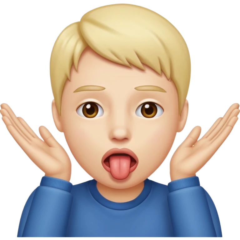 tongue sticking out with hands on both side of face emoji