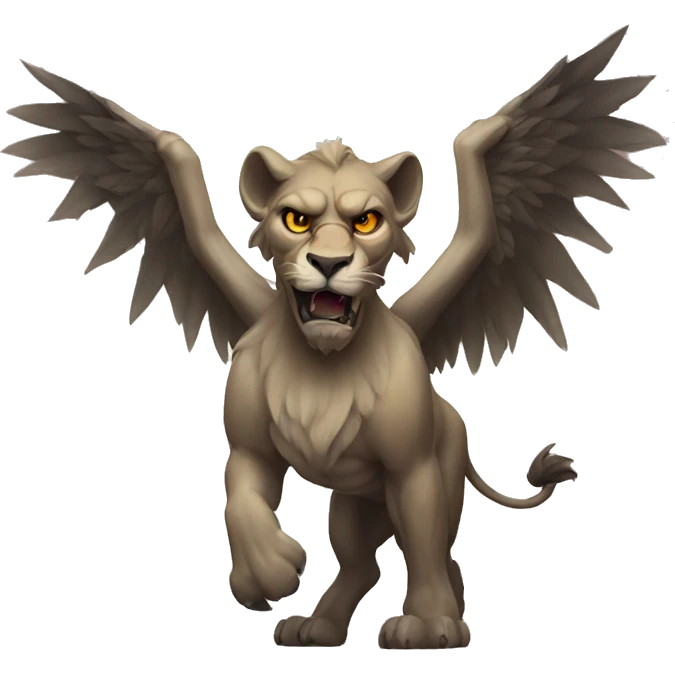 scary winged lion emoji