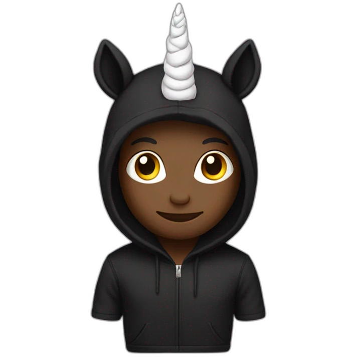 licorn black hoodie emoji