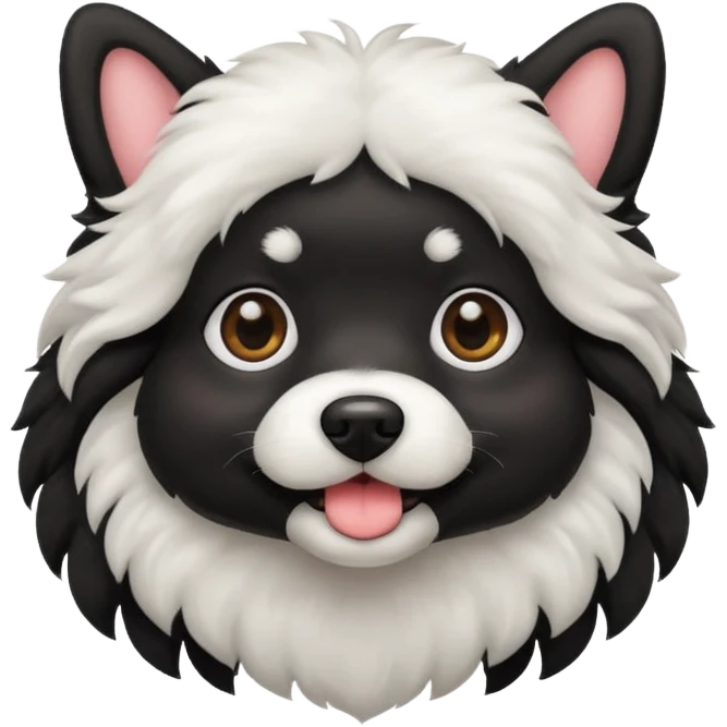 Cute dog in black emoji
