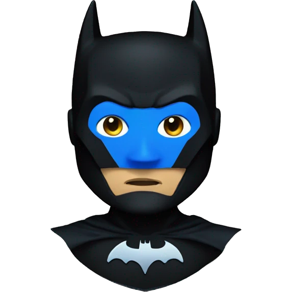 Dark Batman face mask with blue eyes and black Color skin  emoji