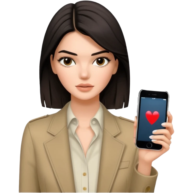 kendall jenner with iphone in hand emoji