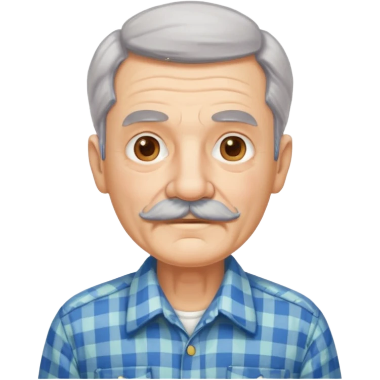 mustached elderly man with vintage shirt emoji