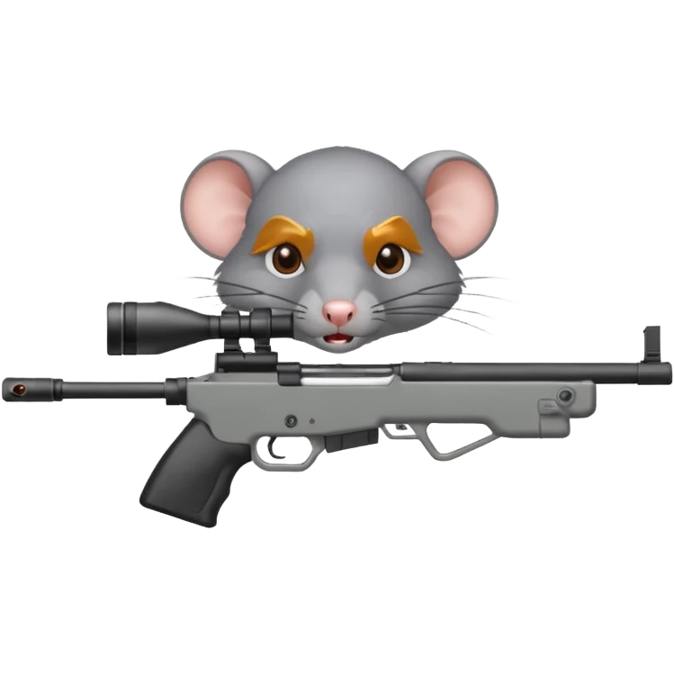 angry rat aiming sniper rifle emoji
