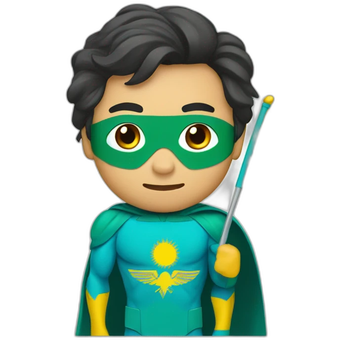 Superhero Kazakhman with flag of Kazakhstan emoji
