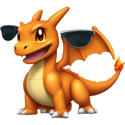 Charizard with sunglasses emoji