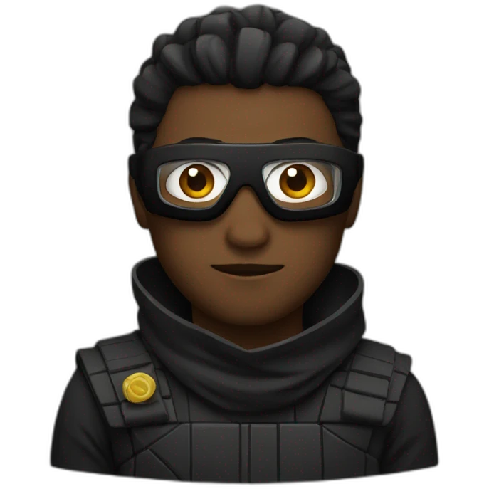 black ninja with glasses emoji