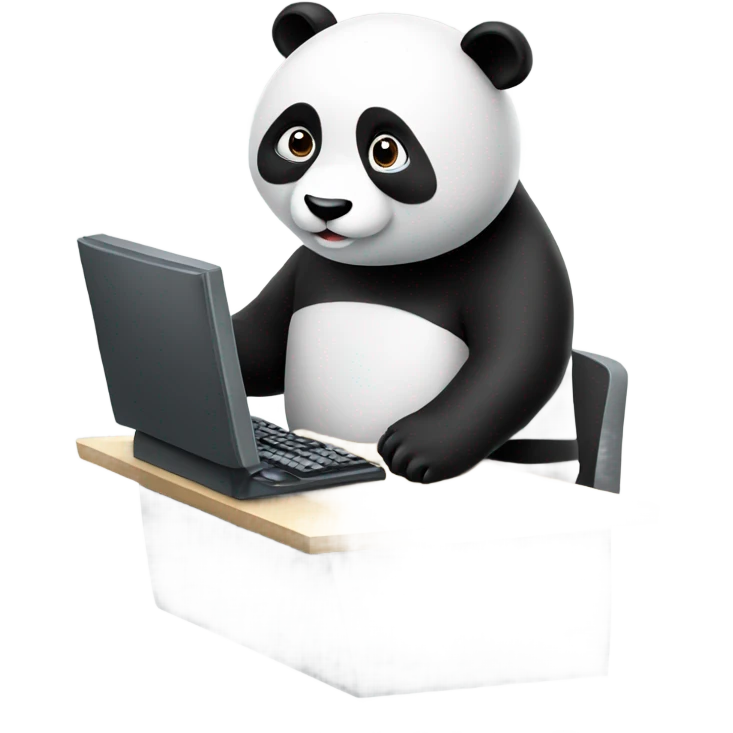 Panda working computer emoji