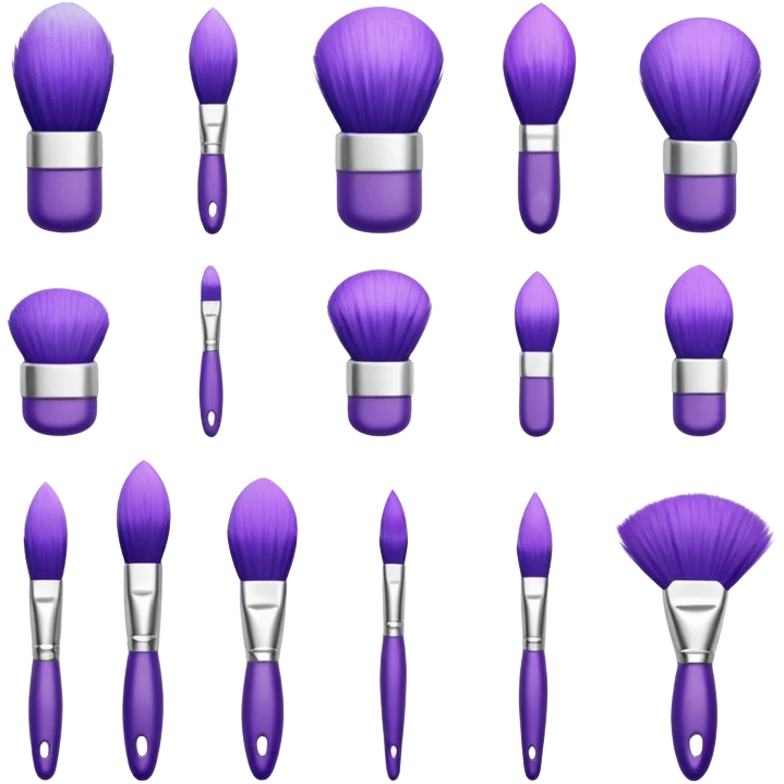 Set of purple acuarela brushes emoji