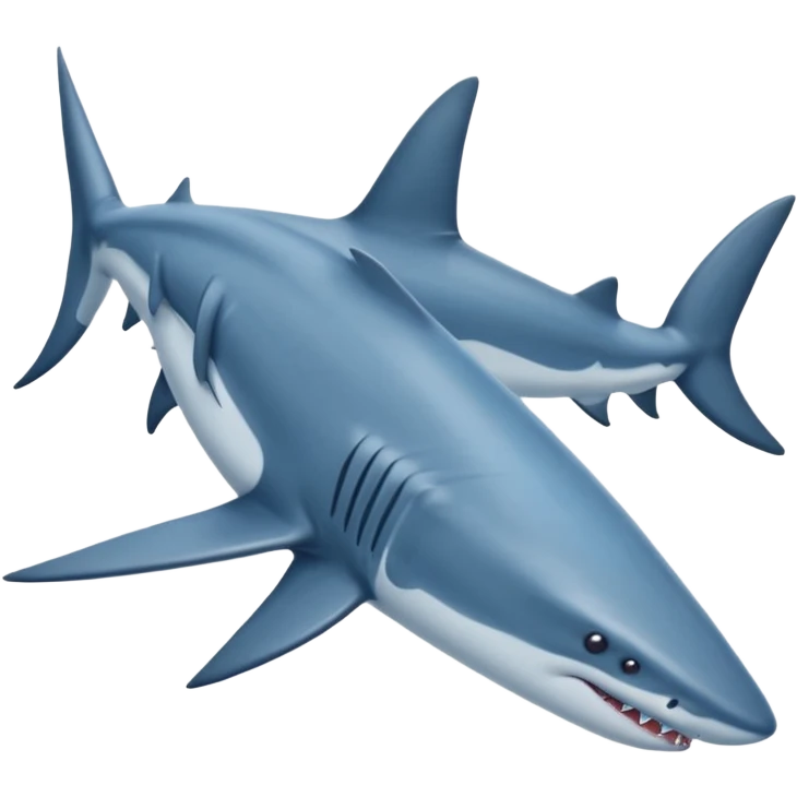 Requin avec trois chaussures nike bleu au bout de chaque nageoir emoji