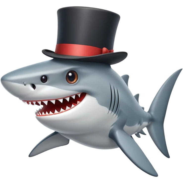 shark wearing a top hat emoji