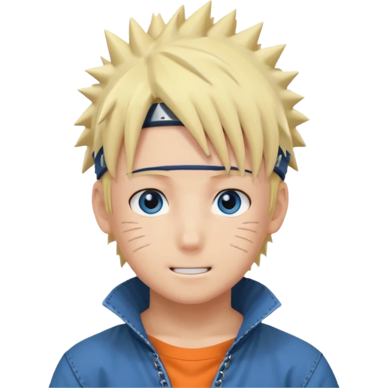 Naruto Anime style happy boy head emoji