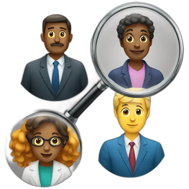 3 diverse experts and a magnifying glass emoji