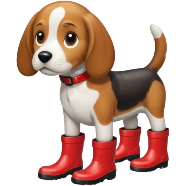 beagle with rainboots emoji