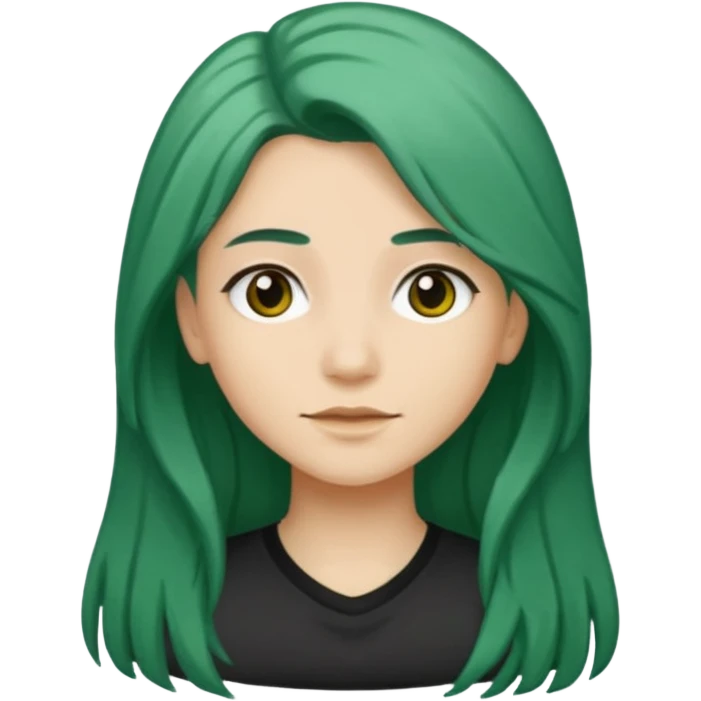 darker green and longer hair please emoji
