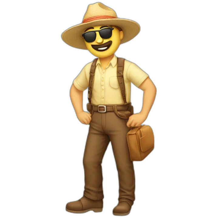 Hombre a cuatro patas tomando el sol emoji