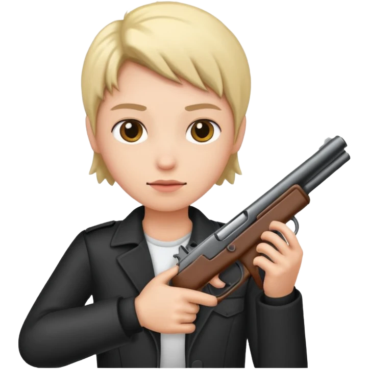 Holding a gun emoji