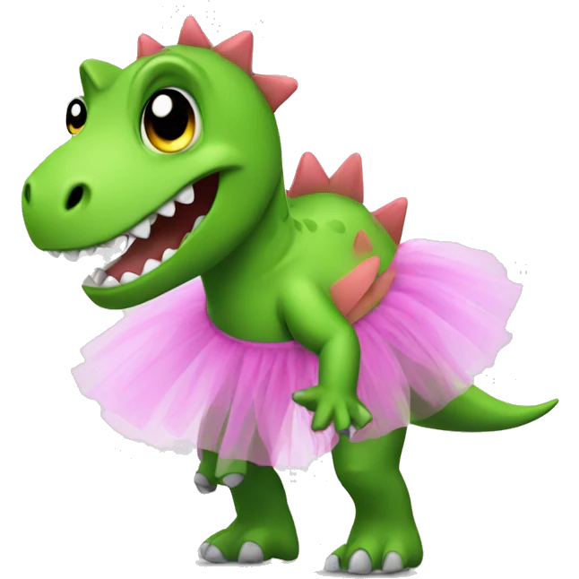 Dinosaur with a tutu emoji