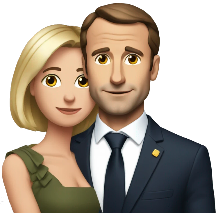 Macron qui embrasse Brigitte  emoji