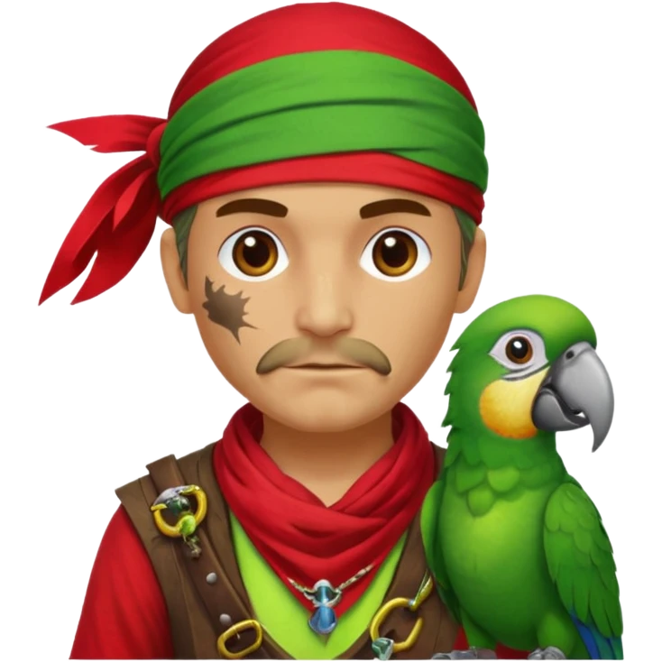 pirate and parrot emoji